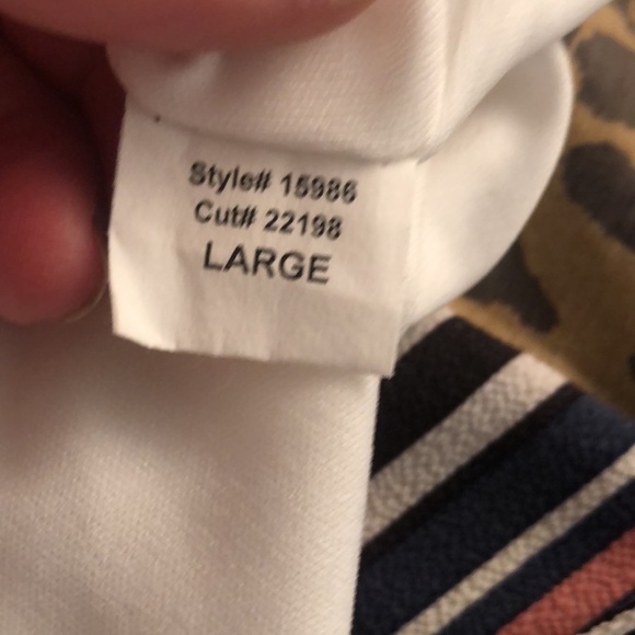 Aqua striped cropped wide leg high rise w/ side slit leg pull on pants - Picture 8 of 9